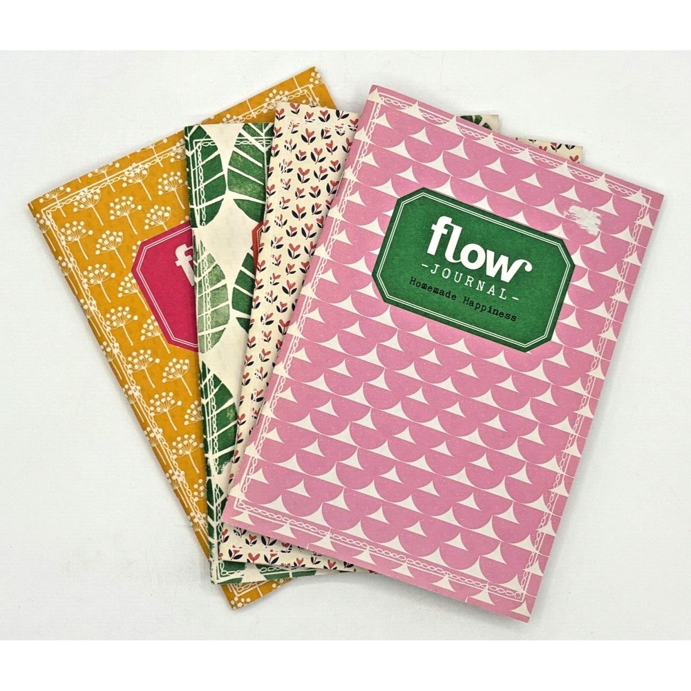 Flow Journal Pack Set of 4 Newsprint Themed Journals‎ Blank Pages Lists Doodles
